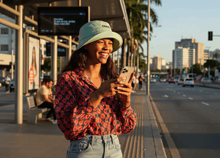 Traveller at bus station